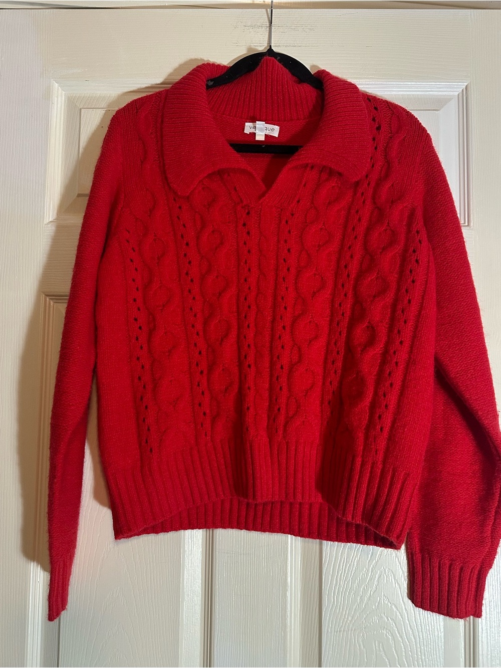 Vestique Red Collared Sweater SO SOFT